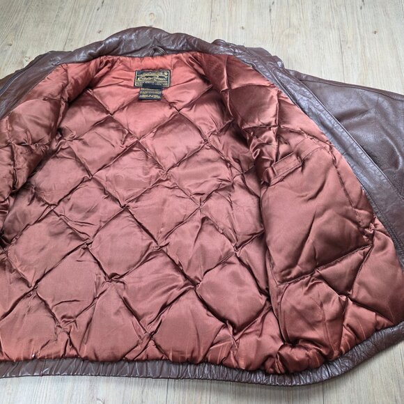 Eddie Bauer Vintage Women's Jacket Leather Winter Down-filled - Picture 6 of 13